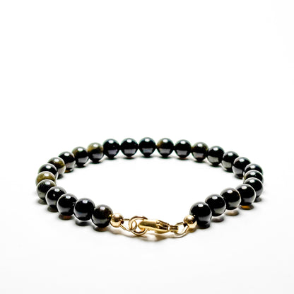 Golden Sheen Obsidian | 14kt Gold