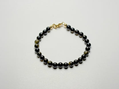 Golden Sheen Obsidian | 14kt Gold